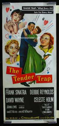 z034 TENDER TRAP Aust daybill movie poster '55 Sinatra, Reynolds