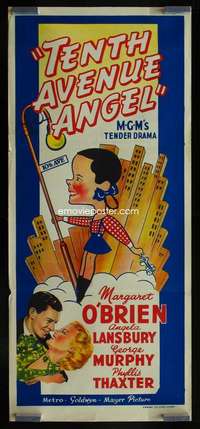 z035 TENTH AVENUE ANGEL Aust daybill movie poster '47 cool artwork!