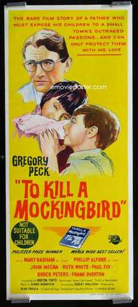 z051 TO KILL A MOCKINGBIRD Aust daybill movie poster '63 Gregory Peck