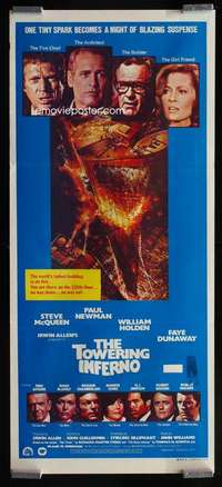 z057 TOWERING INFERNO Aust daybill movie poster '74 McQueen, Newman