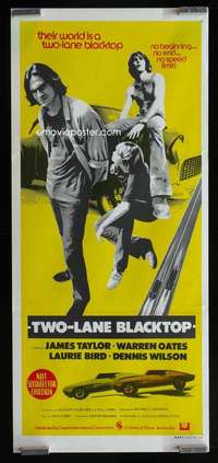 z067 TWO-LANE BLACKTOP Aust daybill movie poster '71 different!