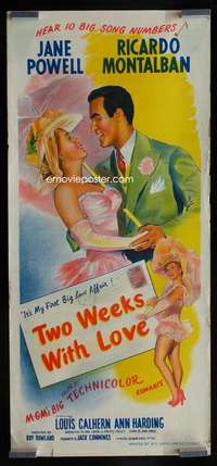 z066 TWO WEEKS WITH LOVE Aust daybill movie poster '50 Jane Powell