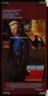 z080 WANTED DEAD OR ALIVE Aust daybill movie poster '87 Rutger Hauer
