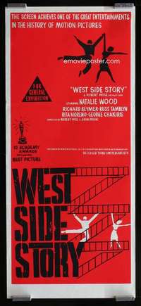 z083 WEST SIDE STORY Aust daybill '62 Academy Award winning classic musical, wonderful art!