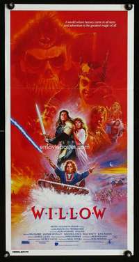 z090 WILLOW Aust daybill movie poster '88 Val Kilmer, George Lucas