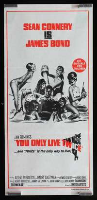 z096 YOU ONLY LIVE TWICE Aust daybill movie poster R80s Connery, Bond