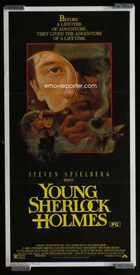 z097 YOUNG SHERLOCK HOLMES Aust daybill movie poster '85 Spielberg