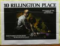 w079 10 RILLINGTON PLACE British quad movie poster '71 striking image!
