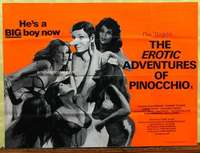 w099 EROTIC ADVENTURES OF PINOCCHIO British quad movie poster '71