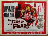 w103 EXPERIMENT IN TERROR British quad movie poster '62 Grip of Fear!