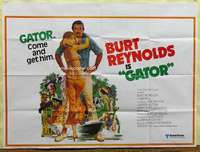 w116 GATOR British quad movie poster '76 Burt Reynolds, Lauren Hutton