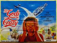w120 GODS MUST BE CRAZY British quad movie poster '82 Jamie Uys