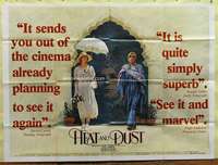 w128 HEAT & DUST British quad movie poster '83 Julie Christie, Ivory