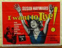 w140 I WANT TO LIVE British quad movie poster '58 Susan Hayward