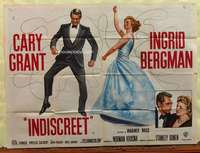 w146 INDISCREET British quad movie poster '58 Grant, Ingrid Bergman