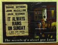 w149 IT ALWAYS RAINS ON SUNDAY British quad movie poster '49 Warner
