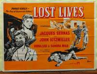 w167 LOST LIVES British quad movie poster '58 Payne art, Virna Lisi
