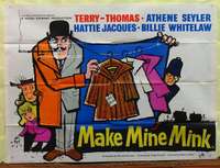 w174 MAKE MINE MINK British quad movie poster '61 Terry-Thomas