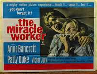 w180 MIRACLE WORKER British quad movie poster '62 different image!