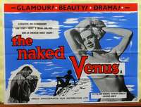 w190 NAKED VENUS British quad movie poster '58 Edgar Ulmer, sexy!
