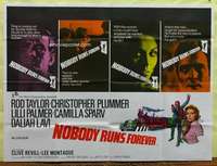 w196 NOBODY RUNS FOREVER British quad movie poster '68 Rod Taylor
