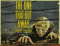 w199 ONE THAT GOT AWAY British quad movie poster '58 Hardy Kruger