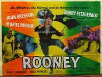 w219 ROONEY British quad movie poster '58 as Irish as the Blarney!