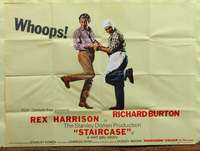 w239 STAIRCASE British quad movie poster '69 Rex Harrison, Burton