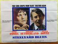 w243 STEELYARD BLUES British quad movie poster '72 Fonda, Sutherland