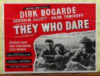 w263 THEY WHO DARE British quad movie poster '54 Bogarde, Milestone