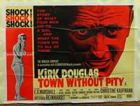 w268 TOWN WITHOUT PITY British quad movie poster '61 Kirk Douglas