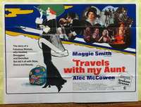 w269 TRAVELS WITH MY AUNT British quad movie poster '72 Maggie Smith