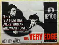 w275 VERY EDGE British quad movie poster '62 Richard Todd, Heywood