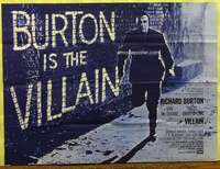 w276 VILLAIN British quad movie poster '71 Richard Burton, McShane