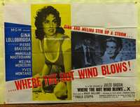 w282 WHERE THE HOT WIND BLOWS British quad movie poster '60 Gina!