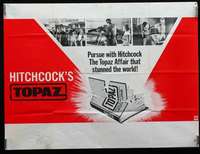 w267 TOPAZ teaser British quad movie poster '69 Hitchcock, Forsythe