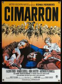w018 CIMARRON Danish movie poster '60 Anthony Mann, Wenzel art!