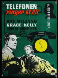 w020 DIAL M FOR MURDER Danish movie poster '54 Hitchcock, Grace Kelly