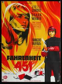 w021 FAHRENHEIT 451 Danish movie poster '67 Truffaut, Christie