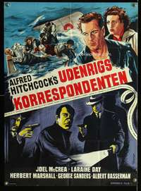 w022 FOREIGN CORRESPONDENT Danish movie poster R60s Alfred Hitchcock