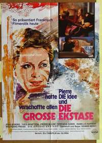 w419 DIE GROSSE EKSTASE German movie poster '75 sexy Jean Seberg!