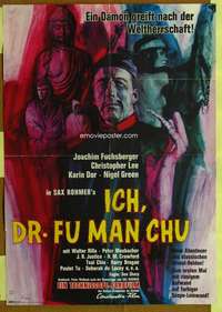 w431 FACE OF FU MANCHU German movie poster '65 Christopher Lee, Rohmer