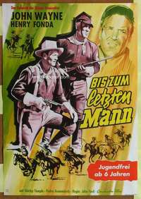 w437 FORT APACHE German movie poster R60s John Wayne, Henry Fonda