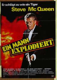 w444 GETAWAY German movie poster R75 Steve McQueen, Sam Peckinpah