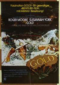 w446 GOLD German movie poster '74 Roger Moore, Susannah York