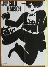 w388 GOLD RUSH German 17x24 movie poster R60s Charlie Chaplin classic!