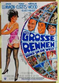 w452 GREAT RACE German movie poster '65 different Streimann artwork!