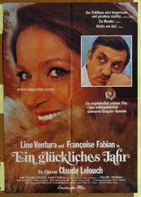 w456 HAPPY NEW YEAR German movie poster '74 Claude Lelouch, Fabian