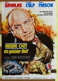 w476 INSIDE OUT German movie poster '75 Telly Savalas, Robert Culp