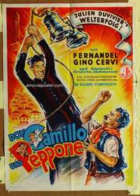 w490 LITTLE WORLD OF DON CAMILLO German movie poster '52 Fernandel